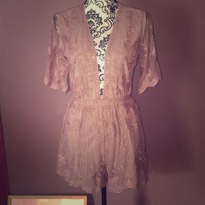 Mauve Lace Romper from Honey Punch !